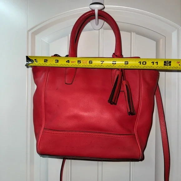 Coach Cherry Red Leather Tote - Picture 3 of 6